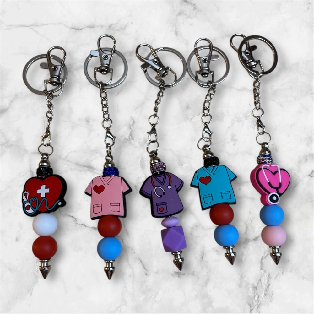 Medical/Nurse Beaded Keychain NEW Handcrafted